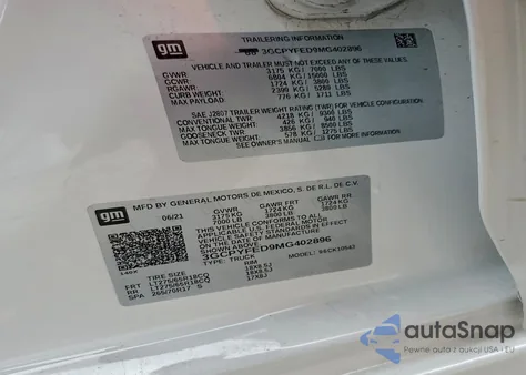 2021 Chevrolet Silverado K1500 Lt Trail Boss из США, поврежденный, VIN 3GCPYFED9MG402896